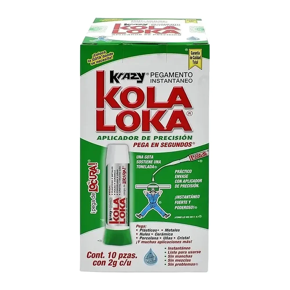Pegamento Instantáneo Kola Loka Tradicional, 2 g, 10 piezas