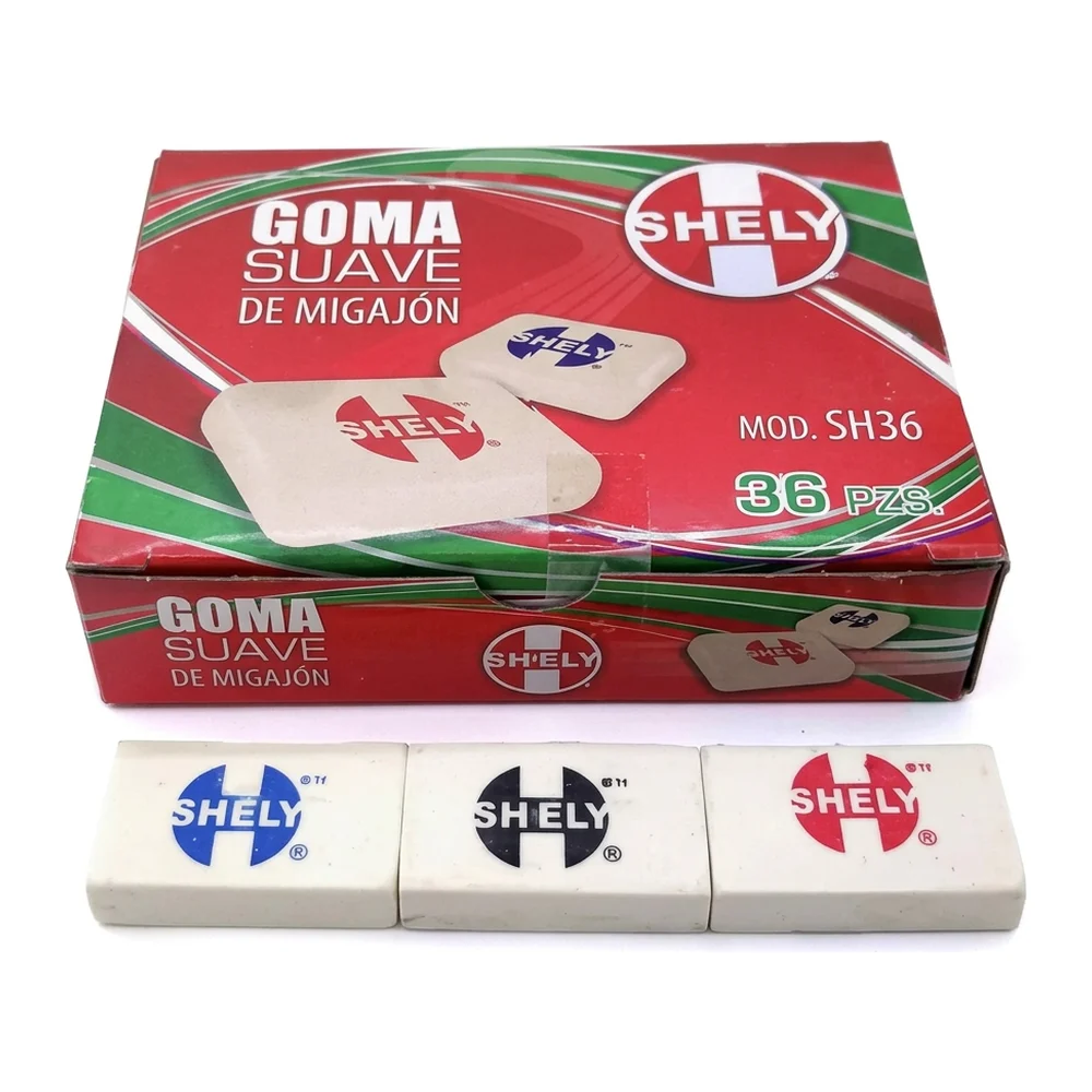 Goma de Borrar Shely SH36, Para lápiz, 36 piezas