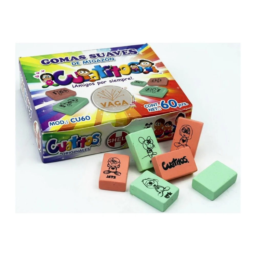 Goma de Borrar Shely Cuncitos, Surtidas, 60 piezas