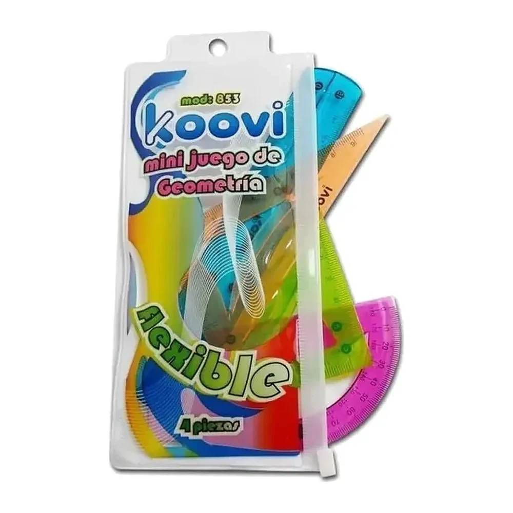 Juego de Geometría Flexible Koovi 853, Flexible, 4 piezas