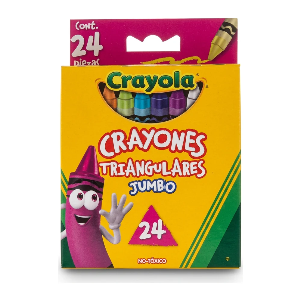 Crayones Crayola Jumbo Triangulares, Surtidos, 24 piezas