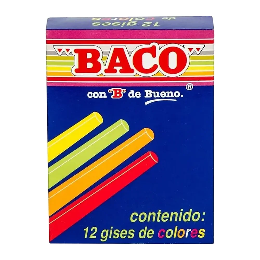 Gises de Colores Baco, 85 mm, 12 piezas