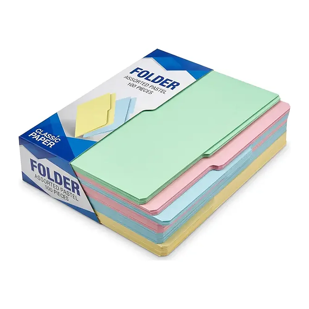 Fólder Tamaño Carta, Colores pastel, 100 piezas