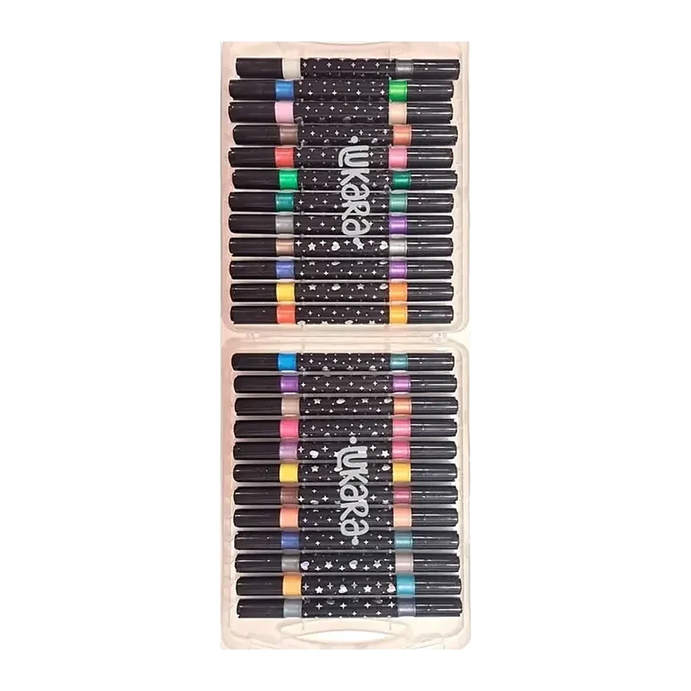 Marcadores Glitter Dual Tip, Doble punta, 24 piezas