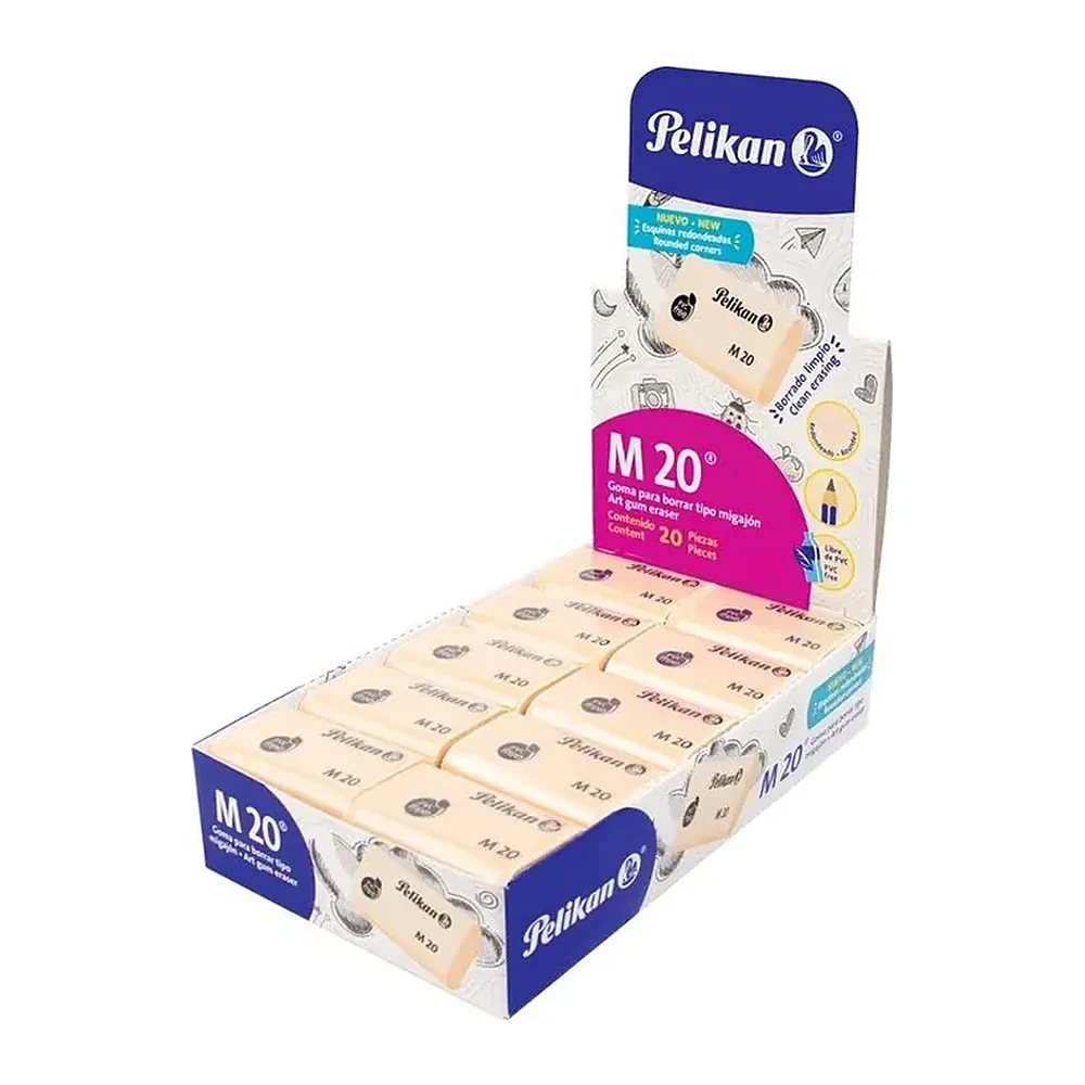 Goma de Borrar Pelikan M20, Pan migajón, 20 piezas