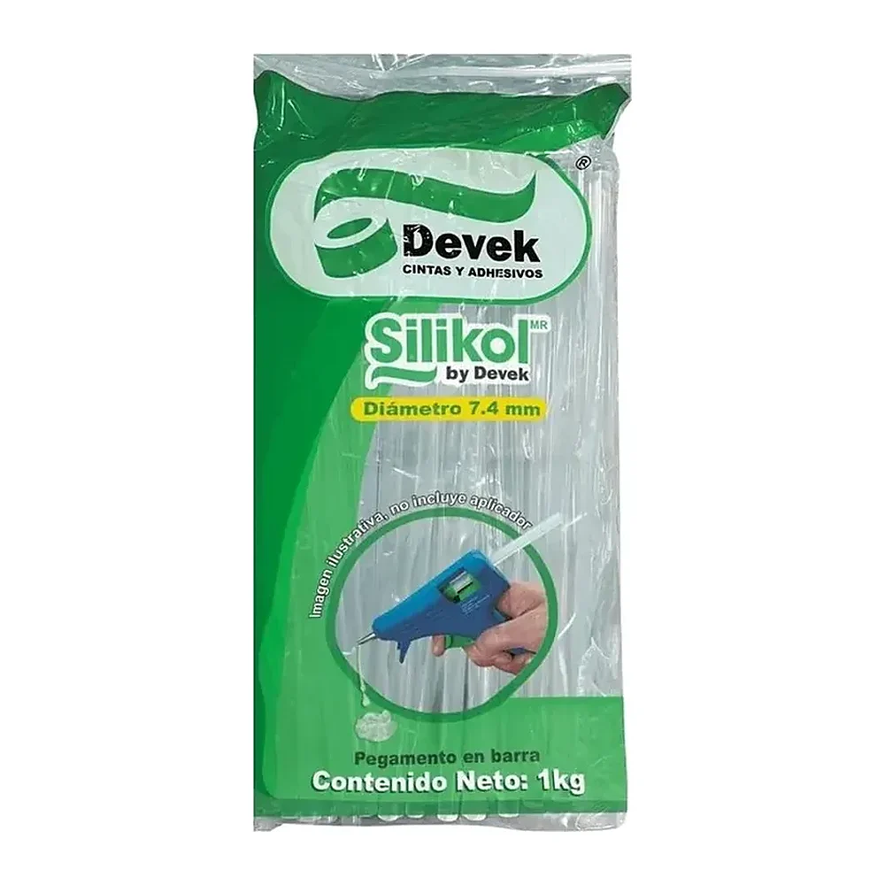 Silicón en Barra Devek Transparente, 7.44 mm x 25 cm, 1 kg