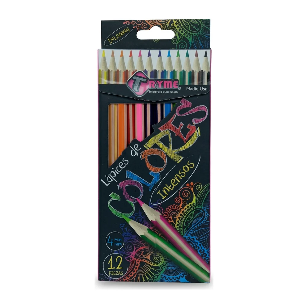 Lápices de Colores Tryme Intensos, Surtidos, 12 piezas
